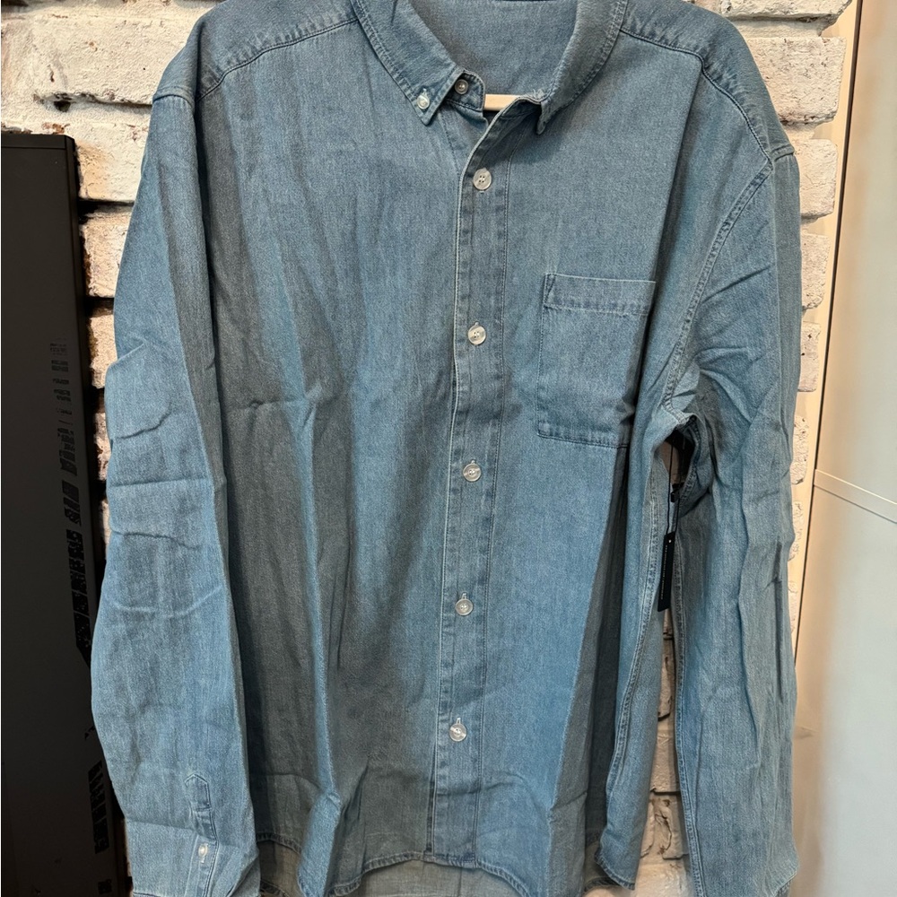 LeLaLo Men's Blue Denim Shirt